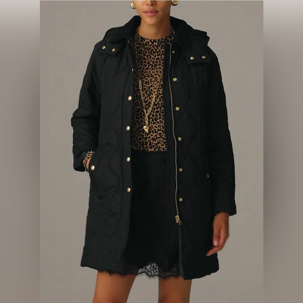 J.Crew Tall Stowe puffer jacket with PrimaLoft® in black